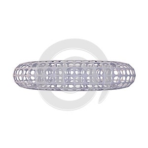 Wireframe Shape Torus. Isolated on white background. 3D Rendering
