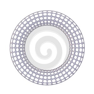 Wireframe Shape Torus. Isolated on white background. 3D Rendering