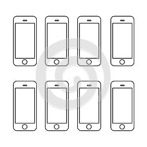 Wireframe smartphone design UI UX vector isolated