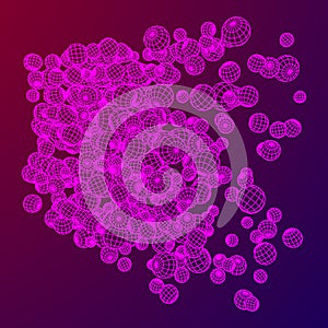 Wireframe Sphere Mesh Flow