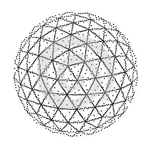 Wireframe sphere vector with stipple lines