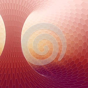 Wireframe torus with connected lines and dots . Mesh polygonal element. Illustration .
