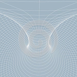 Wireframe torus with connected lines and dots . Mesh polygonal element. Vector Illustration EPS10.