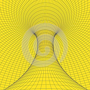 Wireframe torus with connected lines and dots . Mesh polygonal element. Vector Illustration EPS10.