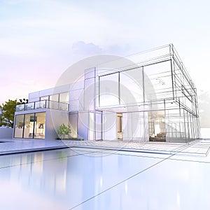 Wireframe villa