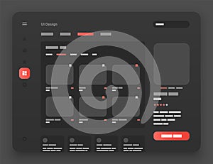 Wireframes screens. Dashboard UI and UX design.