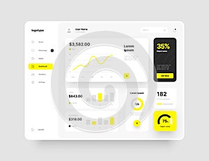 Wireframes screens. Dashboard UI and UX Kit design.