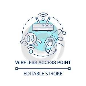 Wireless access point blue concept icon