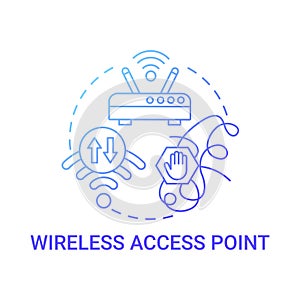 Wireless access point gradient blue concept icon