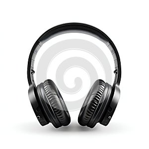 Wireless Black Headphones Isolated on White Background. Generative ai