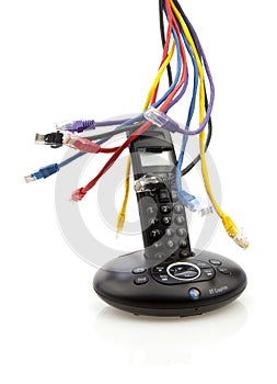 Wireless black telephone