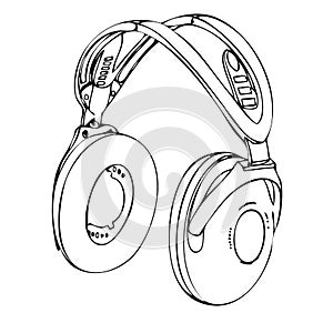 Wireless black and white headphone