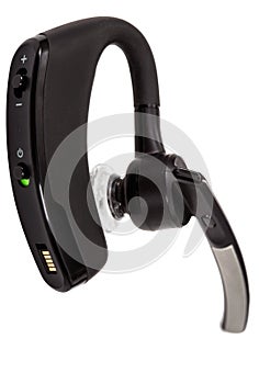 Wireless bluetooth handsfree headset, isolated on white background