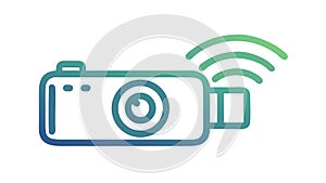 Wireless Camera Connection Icon, Streaming Video Vector, vector design Generative AI