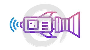 Wireless Camera Surveillance Streaming Technology Icon, vector design Generative AI