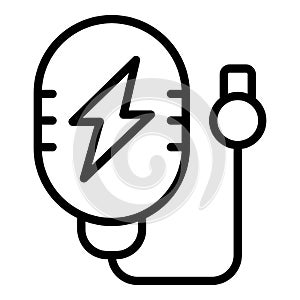 Wireless charge icon outline vector. Electric charger