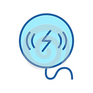 Wireless Charger Color Line Icon. Power Charge for Mobile Phone Pictogram. Device for Recharge Smartphone Energy Symbol
