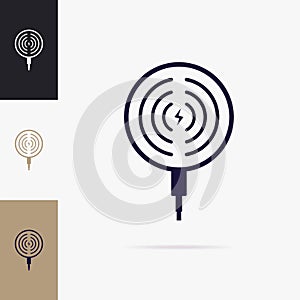 Wireless charging connector icon set