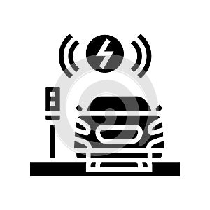 wireless charging electric glyph icon vector illustration