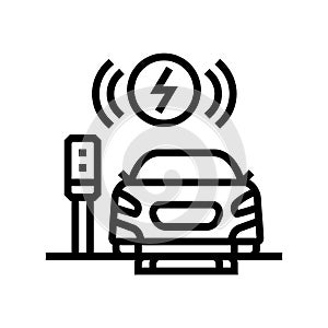 wireless charging electric line icon vector illustration