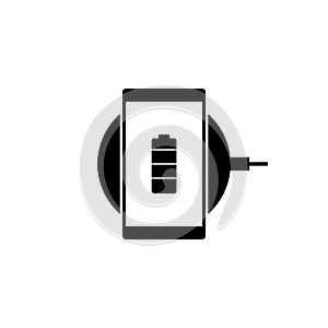 Wireless charging icon isolated on white background