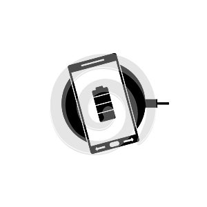 Wireless charging icon isolated on white background