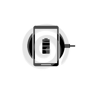 Wireless charging icon isolated on white background