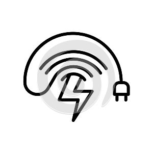 wireless charging icon isolated on white background