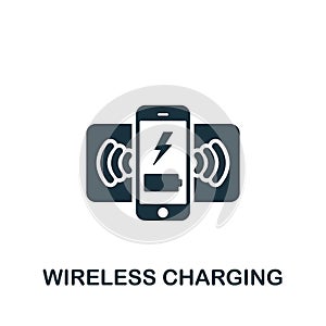 Wireless Charging icon. Monochrome simple Artificial Intelligence icon for templates, web design and infographics