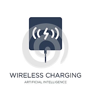 Wireless charging icon. Trendy flat vector Wireless charging ico