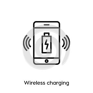 Wireless charging icon vector. wireless charging icon vector symbol illustration. Modern simple vector icon for your design.