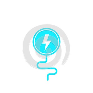 Wireless charging icon on white