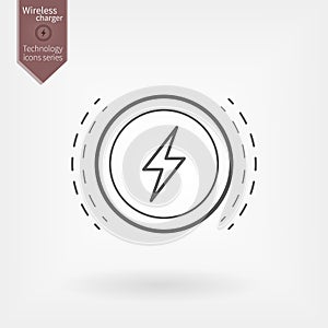 Wireless charging line icon