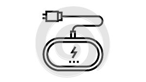 wireless charging pad line icon animation