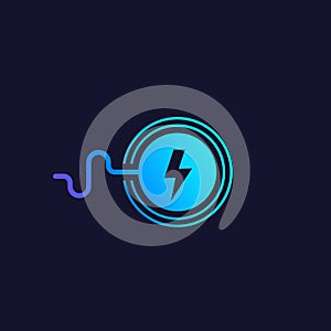 Wireless charging station vector icon