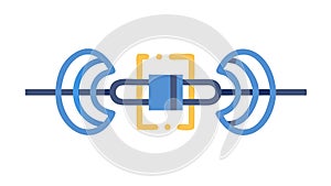 Wireless Communication Data Exchange Icon, Network Technology Vector, vector design Generative AI