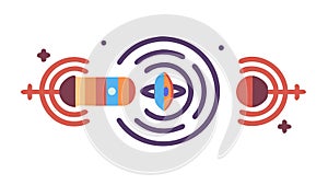 Wireless Communication and Data Exchange, Network Technology, vector design Generative AI