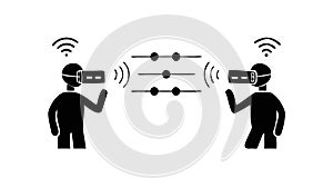 Wireless communication: data transfer and network connectivity, vector design Generative AI