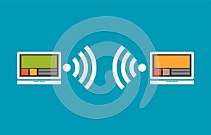 Wireless communication between devices. Connectivity concept