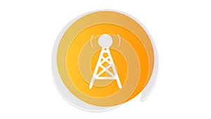 Wireless Communication Tower Icon for Network Broadcast, vector design Generative AI