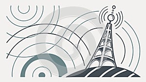 Wireless Communication Tower: Network Connectivity Icon Design, vector design Generative AI