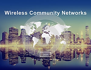 Wireless Community Networks Technology Hotspot Concept photo