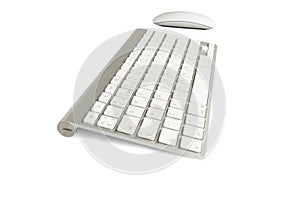 Wireless computer keyboard with the English alphabet and mouse