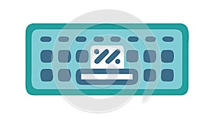 Wireless Computer Keyboard with Screen Icon, vector design Generative AI