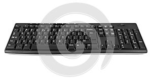 Wireless computer keyboard on white background