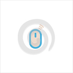 Wireless computer mouse icon flat vector logo design trendy