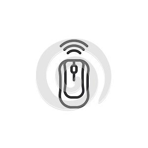 Wireless computer mouse line icon