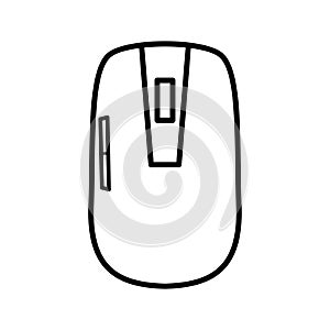 Wireless  computer mouse, monochrome illustration