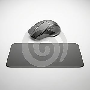 Wireless computer mouse and mousepad on a white background