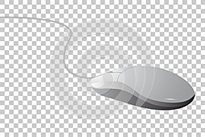 Wireless computer mouse at transparent effect background